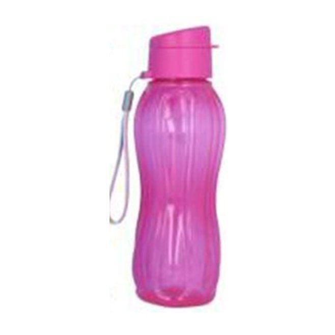 botella plastica con tapa 600 ml rosada